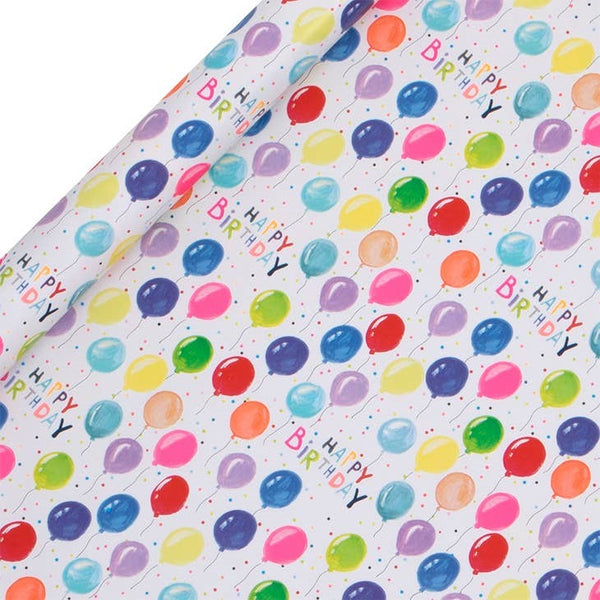 Gift Roll Wrap - 2M Neon Birthday Balloons