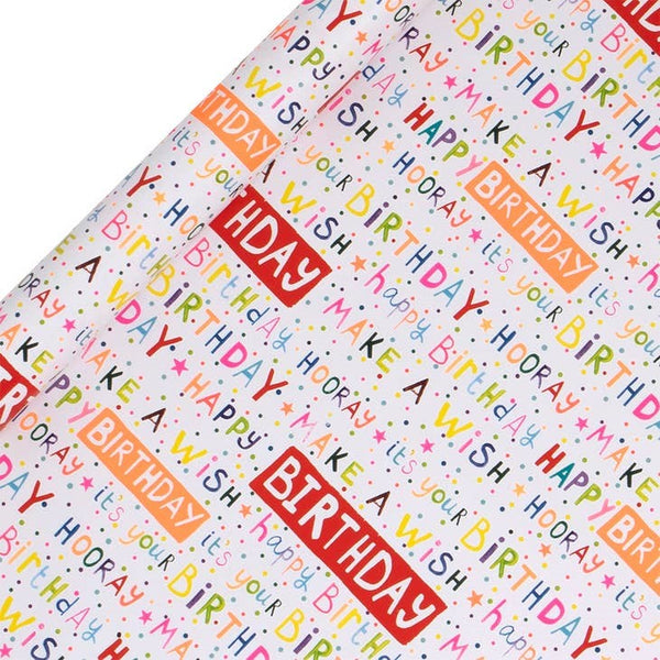 Gift Roll Wrap - 2M Neon Happy Birthday
