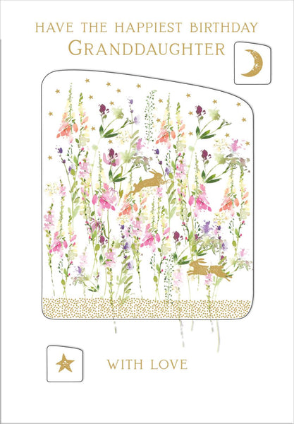 Granddaughter Birthday - Pink Wild Field Press from Nigel Quiney Publications, English Cards in France