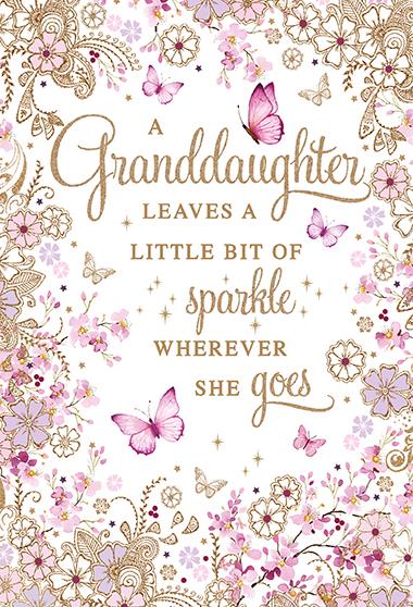 Granddaughter Birthday - Flowers & Butterflies from Nigel Quiney Publications, English Cards in France