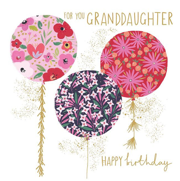 Granddaughter Birthday - Floral Balloons from Nigel Quiney Publications, English Cards in France