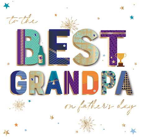 Father's Day Card - Grandpa - Best Grandpa from Talking Pictures, Father's day cards in France, Cartes de voeux Fete des Peres, English cards in France