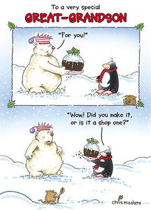 Christmas Card - Great Grandson - Own Bear Hands