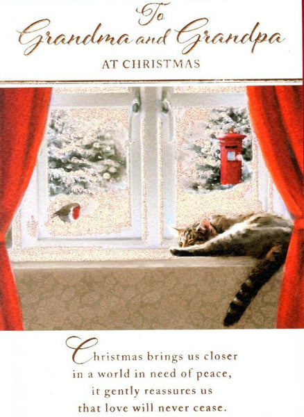 Christmas Card - Grandparents - Grandma and Grandpa - Cat & Robin