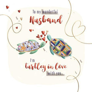 Valentine Card - Husband - Valentine's Turtles from Talking Pictures, Valentine's Day Cards in France, Cartes de voeux Saint Valentin, English cards in France