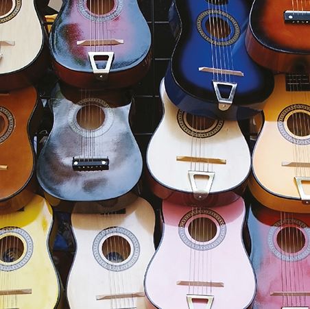 Blank Card - Colourful Guitars
