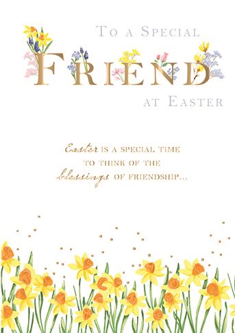 Easter Card - Special Friend - Blessings Of Friendship from Ling Design, Easter Cards in France, Cartes de Paques en France, English Cards in France