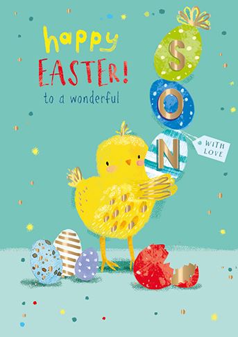 Easter Card - Son - Happy Easter from Ling Design, Easter Cards in France, Cartes de Paques en France, English Cards in France