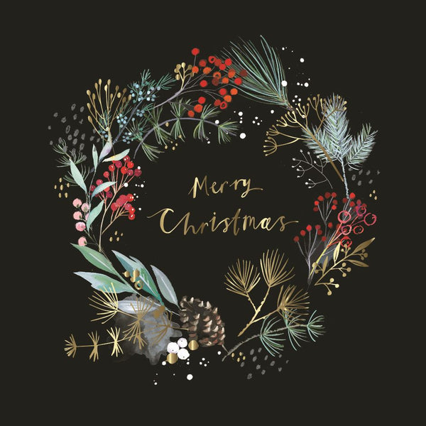 Christmas Cards - 10 Large Premium Christmas Cards - Christmas Wreath