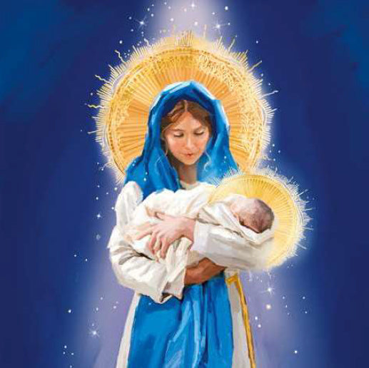 Christmas Card - Open - Madonna And Child