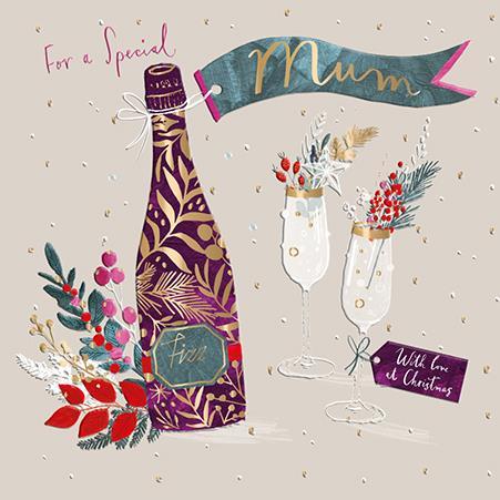 Christmas Card - Mum - Festive Fizz