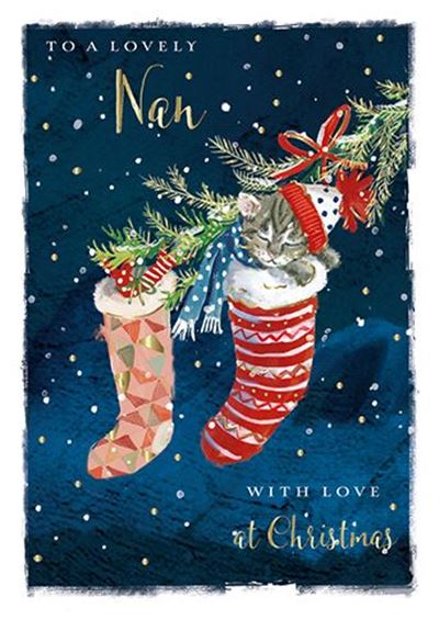 Christmas Card - Nan - Sleepy Cat