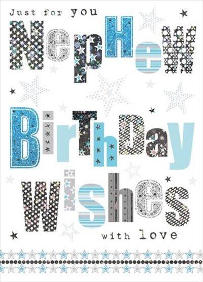 Nephew Birthday - Foil Text from Nigel Quiney Publications, English Cards in France