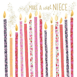 Niece Birthday - Floral Candles from Nigel Quiney Publications, English Cards in France