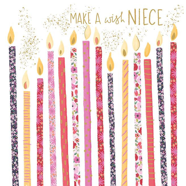 Niece Birthday - Floral Candles from Nigel Quiney Publications, English Cards in France