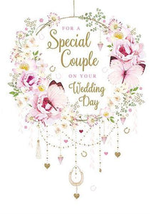 Wedding Card - Hanging Wreath from Nigel Quiney Publications, English Cards in France, Wedding Cards in France