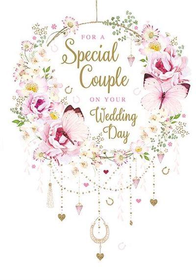 Wedding Card - Hanging Wreath from Nigel Quiney Publications, English Cards in France, Wedding Cards in France