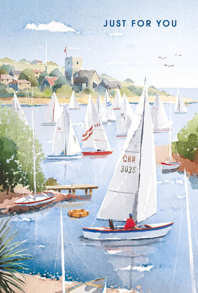 Birthday Card - Sailing Estuary from Nigel Quiney Publications, English Cards in France