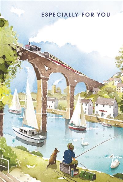 Birthday Card - Viaduct/Train from Nigel Quiney Publications, English Cards in France