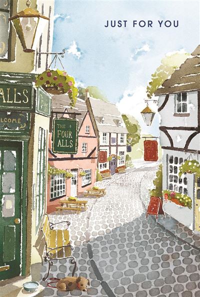 Birthday Card - Cobbled Street from Nigel Quiney Publications, English Cards in France