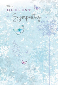 Sympathy Card - Butterflies & Flowers from Nigel Quiney Publications, English Cards in France