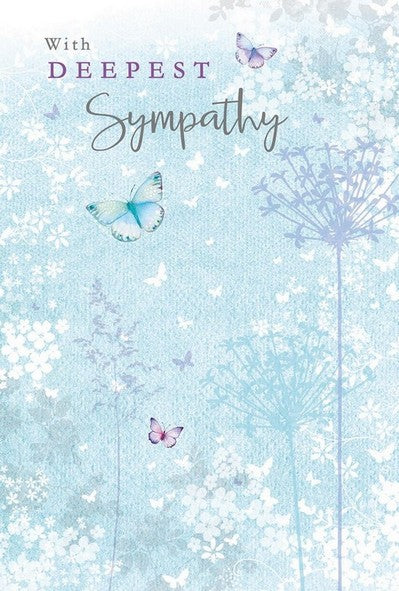 Sympathy Card - Butterflies & Flowers from Nigel Quiney Publications, English Cards in France