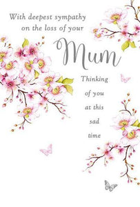 Sympathy Card - Loss Of Mum - Blossom & Butterflies from Nigel Quiney Publications, English Cards in France