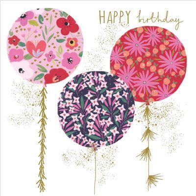 Birthday Card - Floral Balloons from Nigel Quiney Publications, English Cards in France