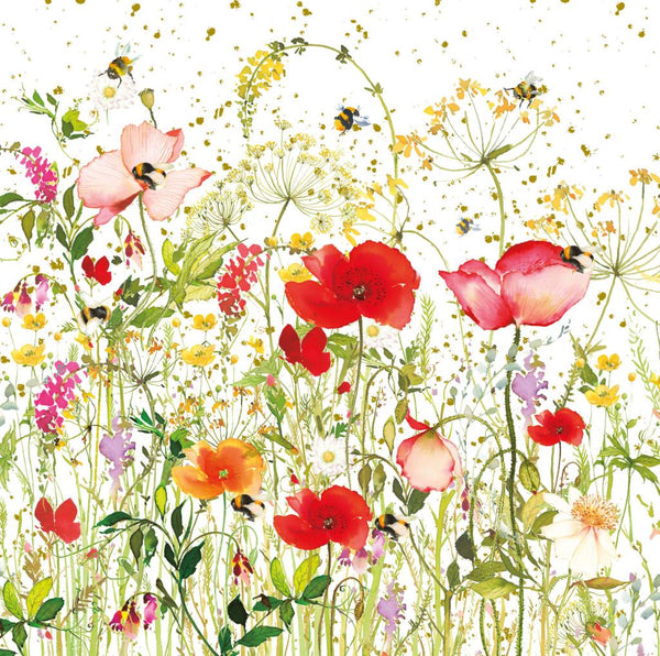 Blank Card - Bees & Meadow from Nigel Quiney Publications, English Cards in France