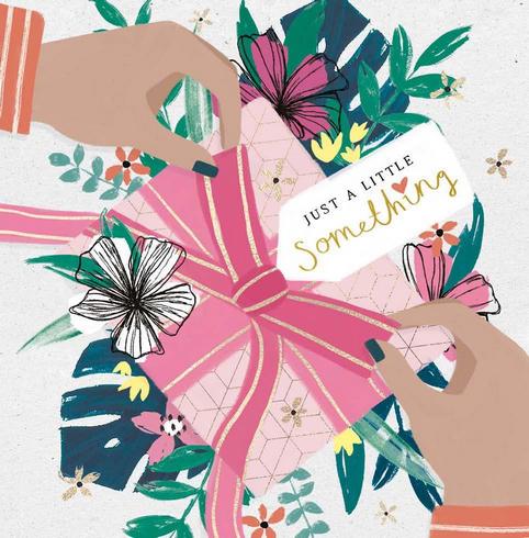 Birthday Card - Hands/Flowers/Gift from Nigel Quiney Publications, English Cards in France