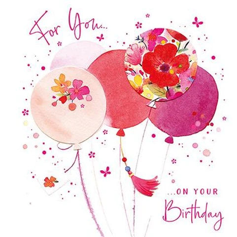 Birthday Card - Floral Balloons from Nigel Quiney Publications, English Cards in France