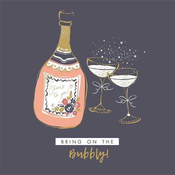 Congratulations Card - Peach Champagne from Nigel Quiney Publications, English Cards in France