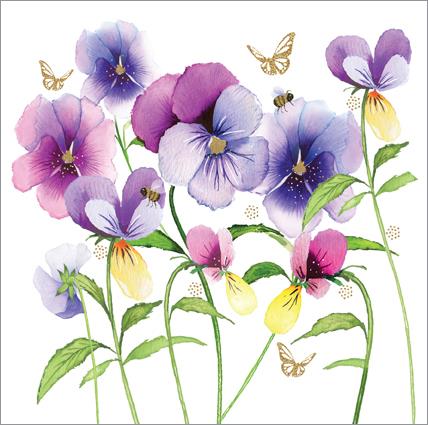 Blank Card - Pansies from Nigel Quiney Publications, English Cards in France