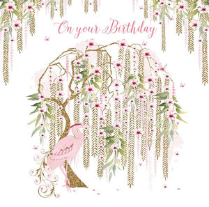 Birthday Card - Willow Tree & Heron from Nigel Quiney Publications, English Cards in France