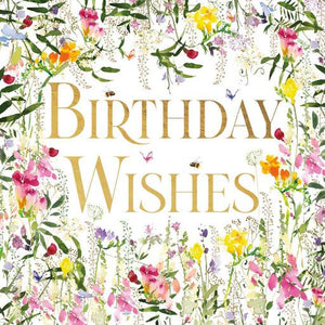 Birthday Card - Wild Flower Text from Nigel Quiney Publications, English Cards in France