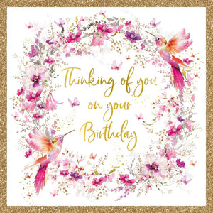 Birthday Card - Humming Bird Wreath from Nigel Quiney Publications, English Cards in France