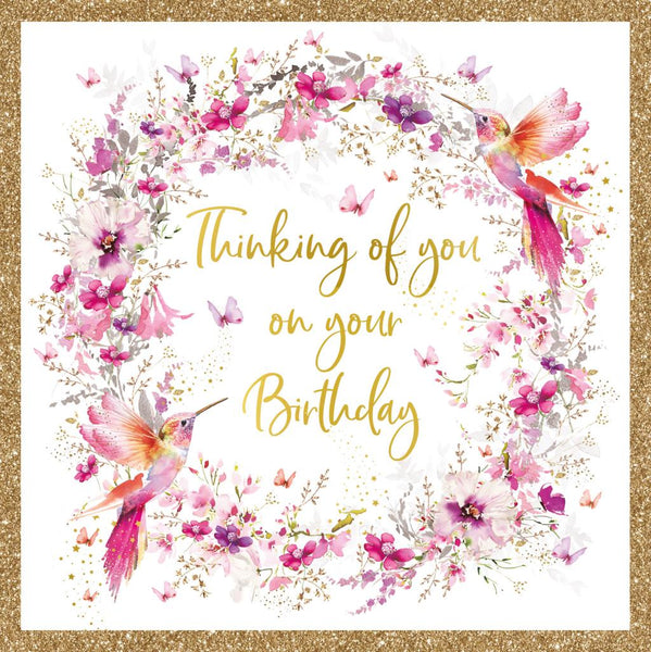 Birthday Card - Humming Bird Wreath from Nigel Quiney Publications, English Cards in France