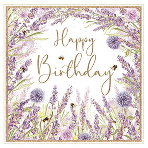Birthday Card - Lavender Bees from Nigel Quiney Publications, English Cards in France