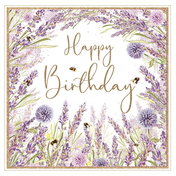 Birthday Card - Lavender Bees from Nigel Quiney Publications, English Cards in France