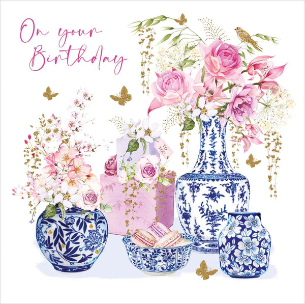 Birthday Card - Spode Vases from Nigel Quiney Publications, English Cards in France