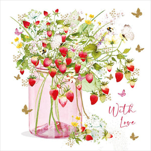 Birthday Card - Strawberries/Jar from Nigel Quiney Publications, English Cards in France