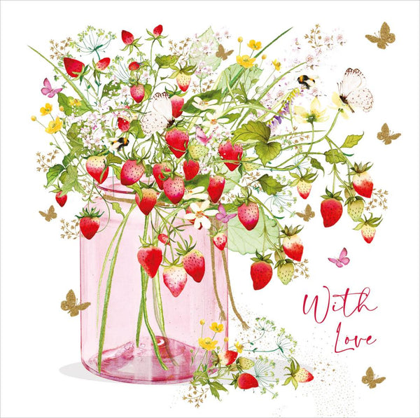 Birthday Card - Strawberries/Jar from Nigel Quiney Publications, English Cards in France