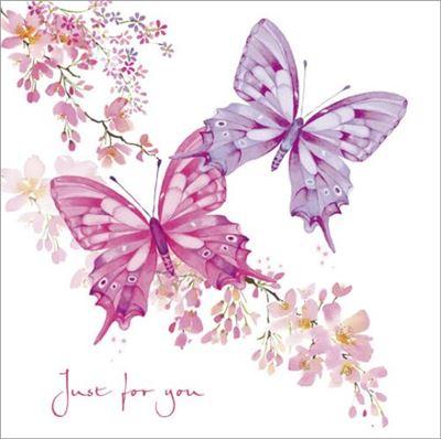 Birthday Card - Pink Butterflies from Nigel Quiney Publications, English Cards in France