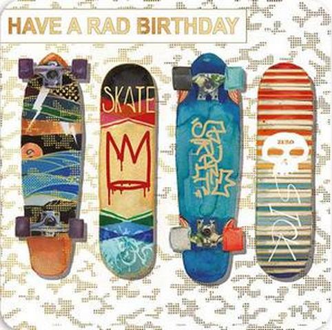 Birthday Card - Skateboards from Nigel Quiney Publications, English Cards in France