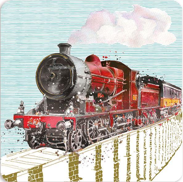 Birthday Card - Red Steam Train from Nigel Quiney Publications, English Cards in France