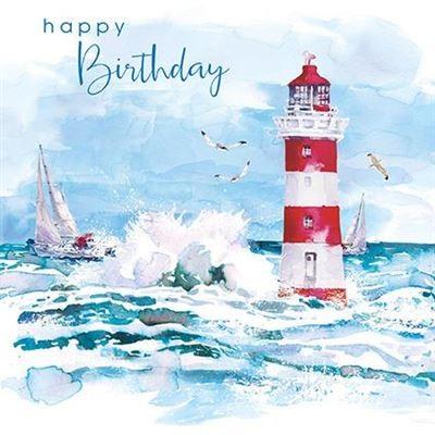 Birthday Card - Red Lighthouse from Nigel Quiney Publications, English Cards in France