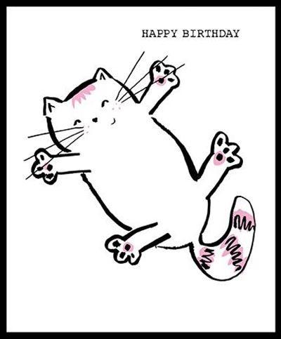 Children's Birthday Card - Lazing Cat from Nigel Quiney Publications, English Cards in France