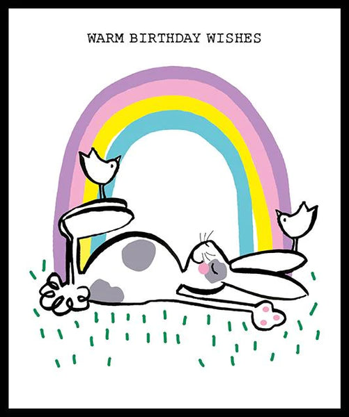 Children's Birthday Card - Rainbow Rabbit from Nigel Quiney Publications, English Cards in France