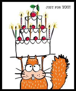 Children's Birthday Card - Chipmunk Cake from Nigel Quiney Publications, English Cards in France