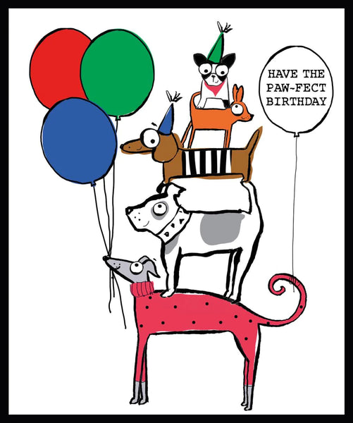 Children's Birthday Card - Pile Of Dogs from Nigel Quiney Publications, English Cards in France